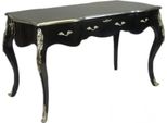 Casa Padrino Segreteria Barocca Nero / Argento 150 Cm - Scrivania Mobili