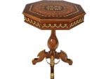 Casa Padrino Tavolino Barocco In Mogano Intarsiato H75 X 65Cm - Tavolino Stile Antico Luigi Xvi - Mobili