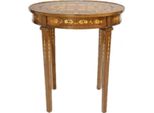 Casa Padrino Tavolino Barocco In Mogano Intarsiato H80 X 50Cm - Tavolino Stile Antico Luigi Xvi - Arredamento