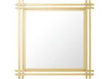 Casa Padrino Specchio Art Deco 90 X 90 Cm In Acciaio Inox Lucido Color Oro - Specchio Da Parete - Luxury Hotel Furniture Collection