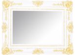 Casa Padrino Specchio Da Parete Barocco Bianco/Oro Altezza 130 Cm, Larghezza 96 Cm - Nobile E Magnifico