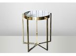 Casa Padrino Tavolino Art Deco In Metallo Dorato/Marmo 65 X 65 Cm- Tavolino Art Nouveau - Tavolino Fiore D'arredo
