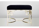 Casa Padrino Sgabello Art Deco In Acciaio Inox Nero / Oro - Mobili Vintage Art Nouveau