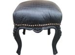 Casa Padrino Sgabello Barocco Nero/Nero Effetto Pelle Croco Altezza 40 Cm, Larghezza 35 Cm - Mobili Barocchi