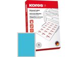 Etichette Universali Kores 210 X 297 Mm Senza Bordo Blu 100 Etichette Su 100 Fogli