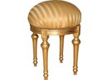 Casa Padrino Sgabello Barocco - Sgabello Rotondo Oro Crema A Righe / Oro - Sgabello Barocco Arredo