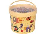 Hama Iron-On Beads Midi "Solid Colour Mix"" In Un Secchio 5,0 Mm 30.000 Iron-On Beads"