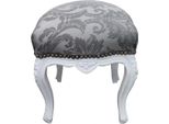 Casa Padrino Sgabello Barocco Grigio / Bianco Altezza 40 Cm, Larghezza 35 Cm - Mobili Barocchi