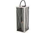 Casa Padrino Lanterna Deco Di Design Finitura Nichel 30 X 30 X H. 83 Cm - Lanterna Per Hotel E Ristoranti