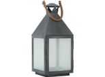 Casa Padrino Lanterna Deco Di Design Finitura Zinco 24 X 24 X H. 67 Cm - Lanterna