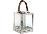 Casa Padrino Lanterna Deco Di Design Finitura Nichel 17 X 17 X H. 23 Cm - Qualità Lusso