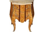 Casa Padrino Cassettiera Barocca In Acero A Becco D'uccello Con 2 Cassetti, Piano In Marmo Color Crema 67 Cm - Realizzata A Mano In Legno Massello