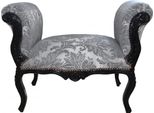 Casa Padrino Sgabello Barocco Sgabello Grigio / Nero - Panca - Edizione Limitata