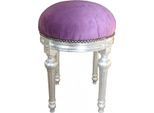 Sgabello Barocco Casa Padrino - Sgabello Rotondo Viola/Argento - Sgabello Barocco Arredo