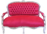 Casa Padrino Panca Per Bambini Barocca Rosa / Argento Divano Per Bambini In Stile Antico