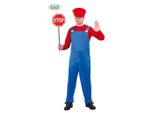 Idraulico Avventura Personaggio Cosplay Carnevale Outfit Videogiochi Carnevale Costume Classico Comico Personaggio Blu Rosso Stile Principiante Originale Creativo, Taglia: 52 - 54 (L) Colore: Rosso