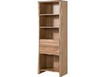 MASSIVMOEBEL24 | Scaffale In Legno Di Acacia 71X45X204 Acacia Naturale Laccato Pure Acacia #111