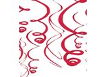Spirali Appese Decorazione Per Feste 12 Pezzi Rosso 55,8 Cm - Taglia Unica