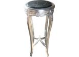 Casa Padrino Tavolino Barocco Con Piano In Marmo Rotondo Argento 91 X 46 Cm Stile Antico - Telefono Tavolino Da Fiori