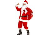 Costume Completo Da Babbo Natale Con Travestimento E Parrucca M/L