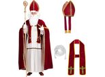 Costume Da Babbo Natale - Babbo Natale - Vescovo Costume Da Babbo Natale Taglia S-XXL Taglia L/Xl