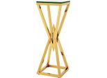 Casa Padrino Tavolino / Colonna In Acciaio Inox Finitura Oro 35 X 35 X H 101 Cm - Mobili Da Tavola