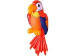 Pappagallo Gonfiabile Grande 60 Cm - Decorazione Estiva, Hawaii, Caraibi, Mari Del Sud