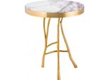 Casa Padrino Tavolino Di Design Art DéCo Oro Con Marmo Bianco 50 X H 58 Cm - Tavolino Per Hotel