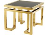 Casa Padrino Tavolino Di Design Art DéCo Oro Con Vetro Nero - Hotel Table Furniture