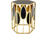 Casa Padrino Tavolino Di Design Art DéCo Oro Con Vetro Nero - Tavolino