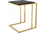 Casa Padrino Tavolino Di Design Art DéCo Oro Con Piano In Marmo Nero - Tavolini Di Design