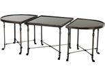 Casa Padrino: Set Di 3 Tavolini Di Design Art DéCo Antracite Con Vetro Nero - Hotel Table Furniture