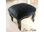 Casa Padrino Sgabello Barocco In Tessuto Di Velluto Nero / Nero - Sgabello In Stile Antico - Mobili