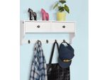 Sobuy® Armadio A Muro, Appendiabiti A Muro, Mensola A Muro, Mensola Sospesa Con 2 Cassetti, FRG178-W