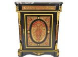 Casa Padrino Cassettone Barocco Boulle Nero/Oro/Rosso Con Piano In Marmo 95 X H105 Cm - Mobile Credenza