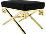 Casa Padrino Sgabello Con Seduta Finitura Oro 73 X 41 X H. 45 Cm - Mobili Vitage Art Deco
