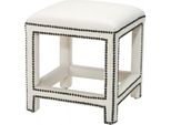 Sgabello Casa Padrino Bianco 47 X 47 X H. 52,5 Cm - Mobili