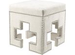 Casa Padrino Sgabello Bianco 41 X 41 X H. 45 Cm - Sgabello Club Hotel
