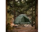Sobuy OGS32-L-GR Lettino Da Campeggio Con Tenda 2 Persone Tenda 7In1 Con Pompa D'aria, Sacco Avvolgibile, Sacco A Pelo, Tenda Da Sole Lettino Da Campeggio Impermeabile Verde Fino A 180 Kg