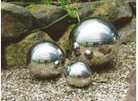 Palla Decorativa In Acciaio Inox Set Di 3 Palline Lucide - 13 / 20 / 30 Cm - Palla Decorativa Da Giardino Palla Galleggiante Palla Da Stagno Argento Lucido Per Esterni E Interni