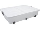 Contenitore Xxl Sotto Il Letto Con Chiusura A Libro Bianco - 60 Litri - Contenitore Su Ruote Contenitore Per Giocattoli Sotto Il Letto