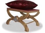 Casa Padrino Sgabello Barocco Oro Argento Rosso Bordeaux 60 X 40 X H. 50 Cm