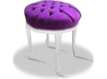 Casa Padrino Sgabello Barocco Bianco Viola Argento - Sgabello Barocco Rotondo