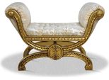 Casa Padrino Sgabello Antico In Stile Oro Bianco - Sgabello Barocco