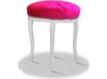 Casa Padrino Sgabello Barocco Bianco Rosa Argento - Sgabello Barocco Rotondo