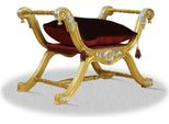 Casa Padrino Sgabello Barocco Oro Rosso Argento - Sgabello Croce