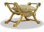 Casa Padrino Sgabello Barocco Oro Argento - Sgabello A Croce