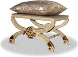 Casa Padrino Sgabello Barocco Crema Oro Argento 60 X 40 X H. 50 Cm