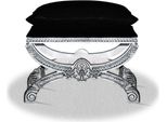 Casa Padrino Sgabello Barocco Argento Nero 60 X 40 X H. 50 Cm