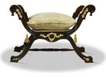 Casa Padrino Sgabello Barocco Oro Nero - Sgabello Croce